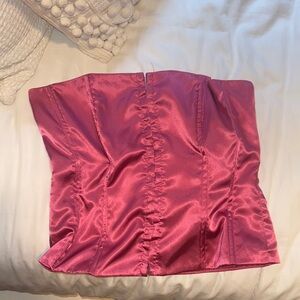 Princess Polly Pink Satin Corset Top size 10